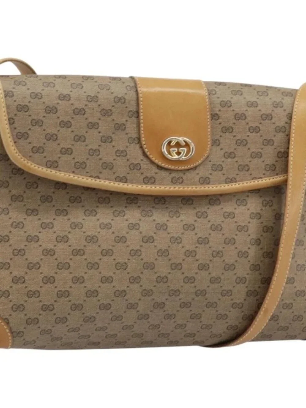 GUCCI Micro GG Supreme Shoulder Bag PVC Beige Gold Auth 173871 - Picture 2 of 15
